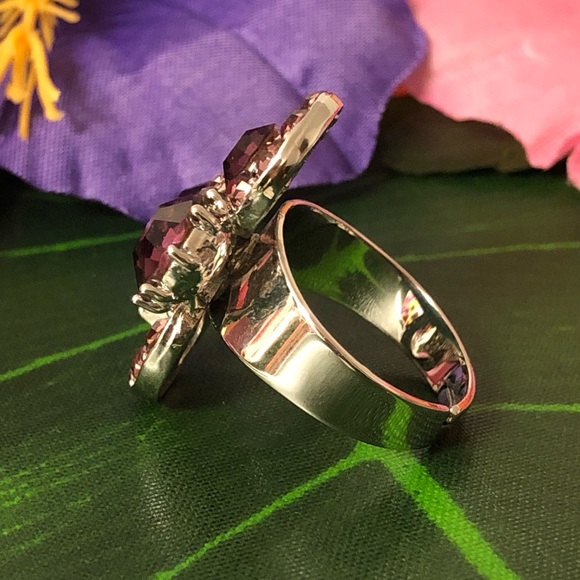 Purple Rhinestones Ring - Picture 4 of 8